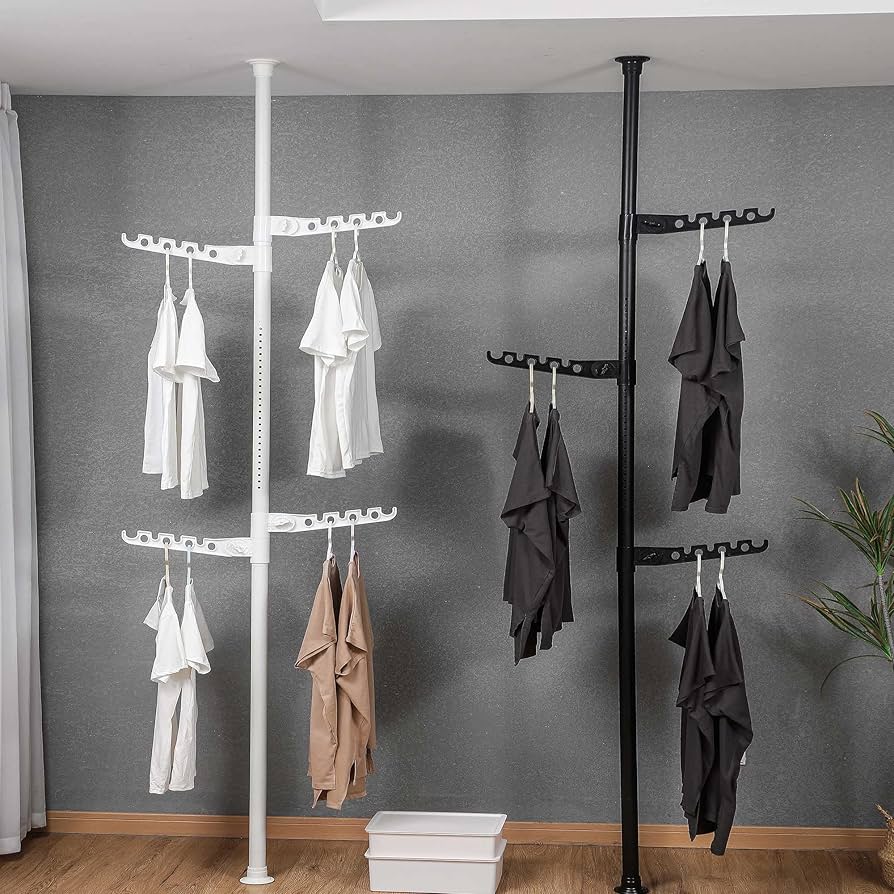 Amazon.com: BXXHS Adjustable Laundry Pole 4-Tier Clothes